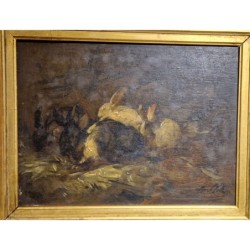 Groupe de lapin - Antoine Vollon (1833 - 1900)