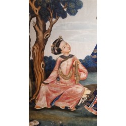 Fixé sous verre attribué à SPOILUM, Chine fin XVIIIe siècle